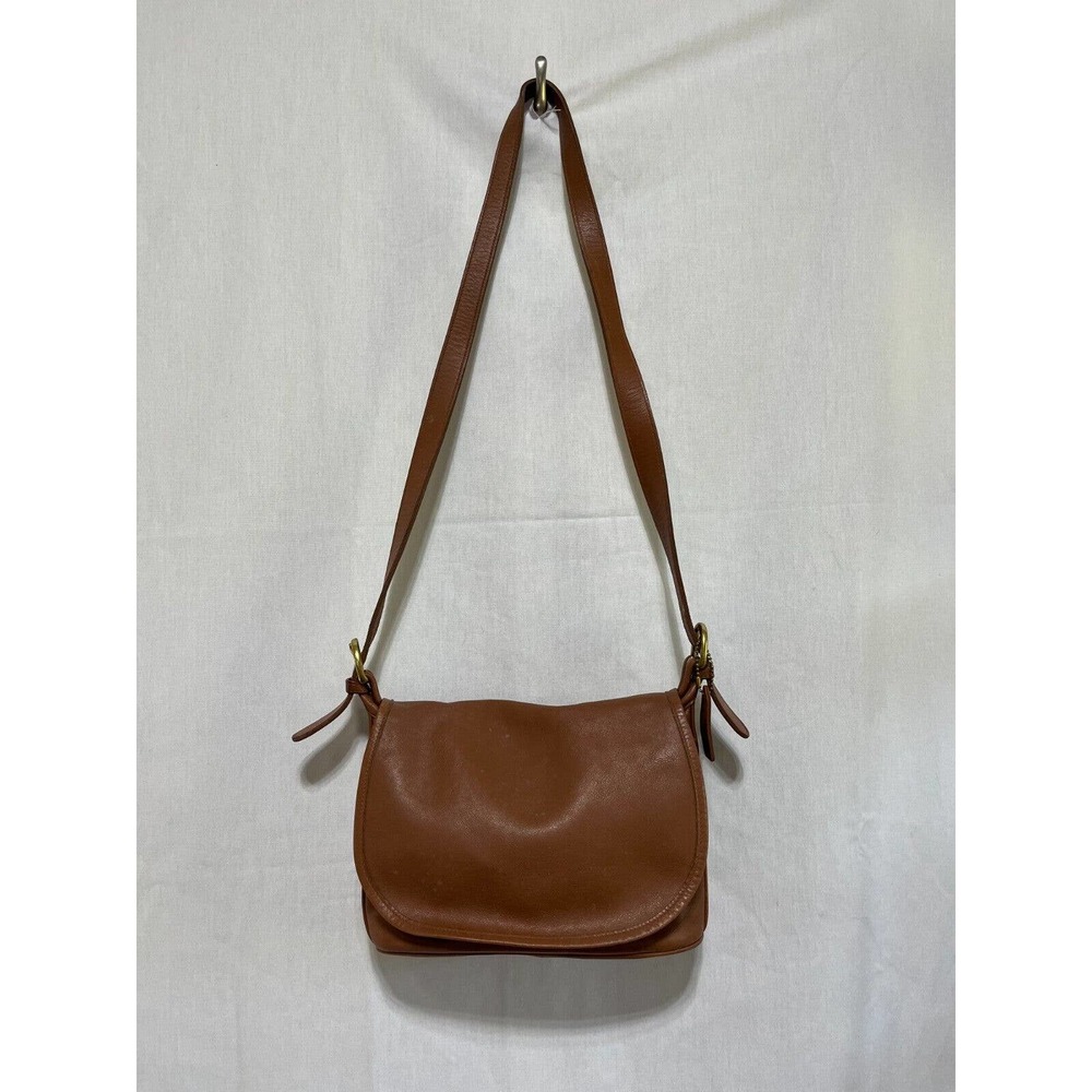 Vintage Coach Fletcher Brown Leather Crossbody Bag 4150 Front Flap Magnet Close